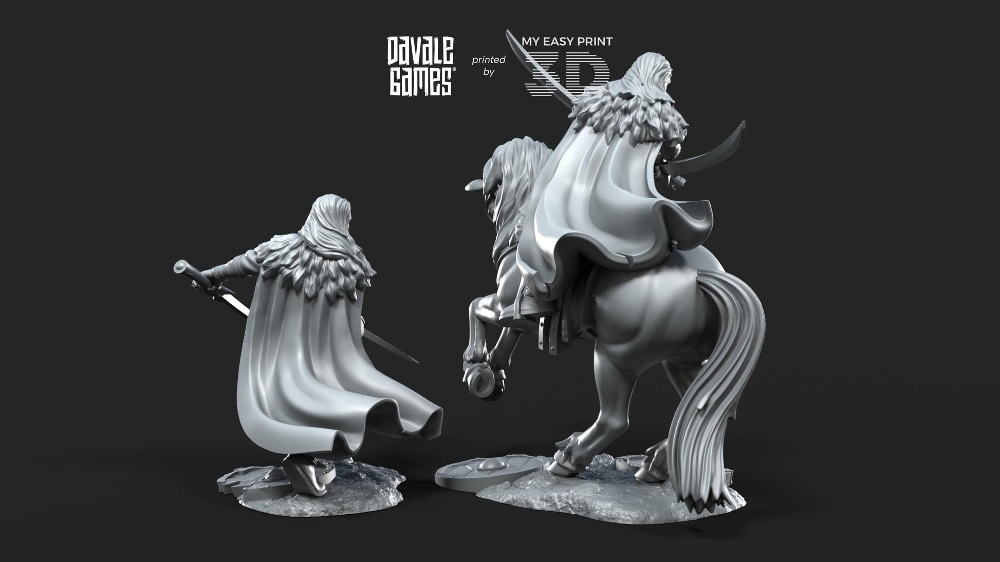 Wölfbane Lord Fellmount Reavers Foot and Mounted - Davale Games - 3D Printed with high quality resin for LOTR/D&D games