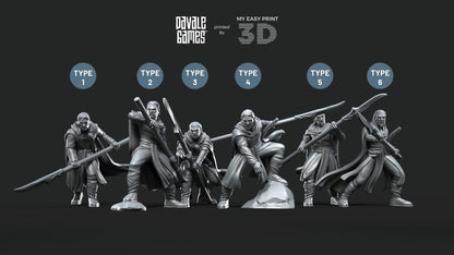 Forest Guardians Spearmen - Galanthir Elves - Davale Games - 3D Printed with high quality resin for LOTR/D&D games