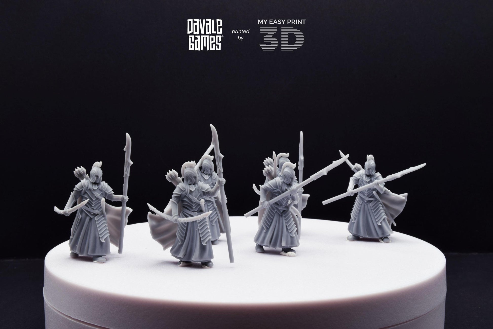 Bloody Elves Warriors with Bow and Spear - Davale Games - 3D Printed with high quality resin for LOTR/D&D games