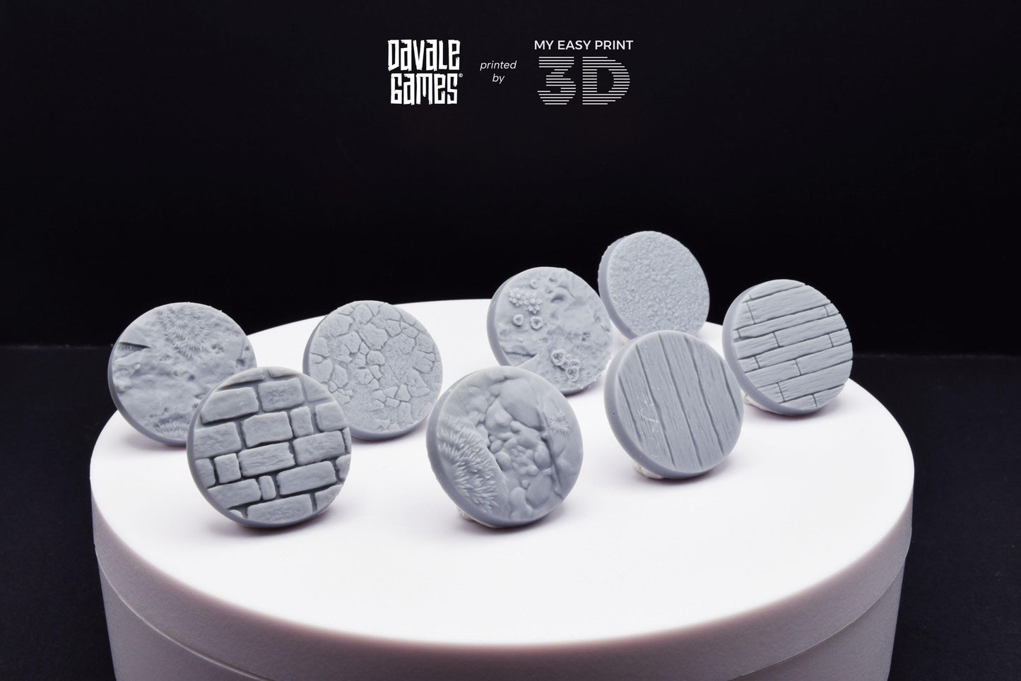 Bases 25 mm - Davale Games - 3D Printed with high quality resin for LOTR/D&D games