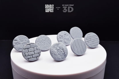Bases 25 mm - Davale Games - 3D Printed with high quality resin for LOTR/D&D games