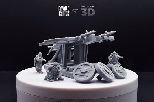 Silver Goat Dwarves Ballista With Dotation - Davale Games - 3D Printed with high quality resin for LOTR/D&D games