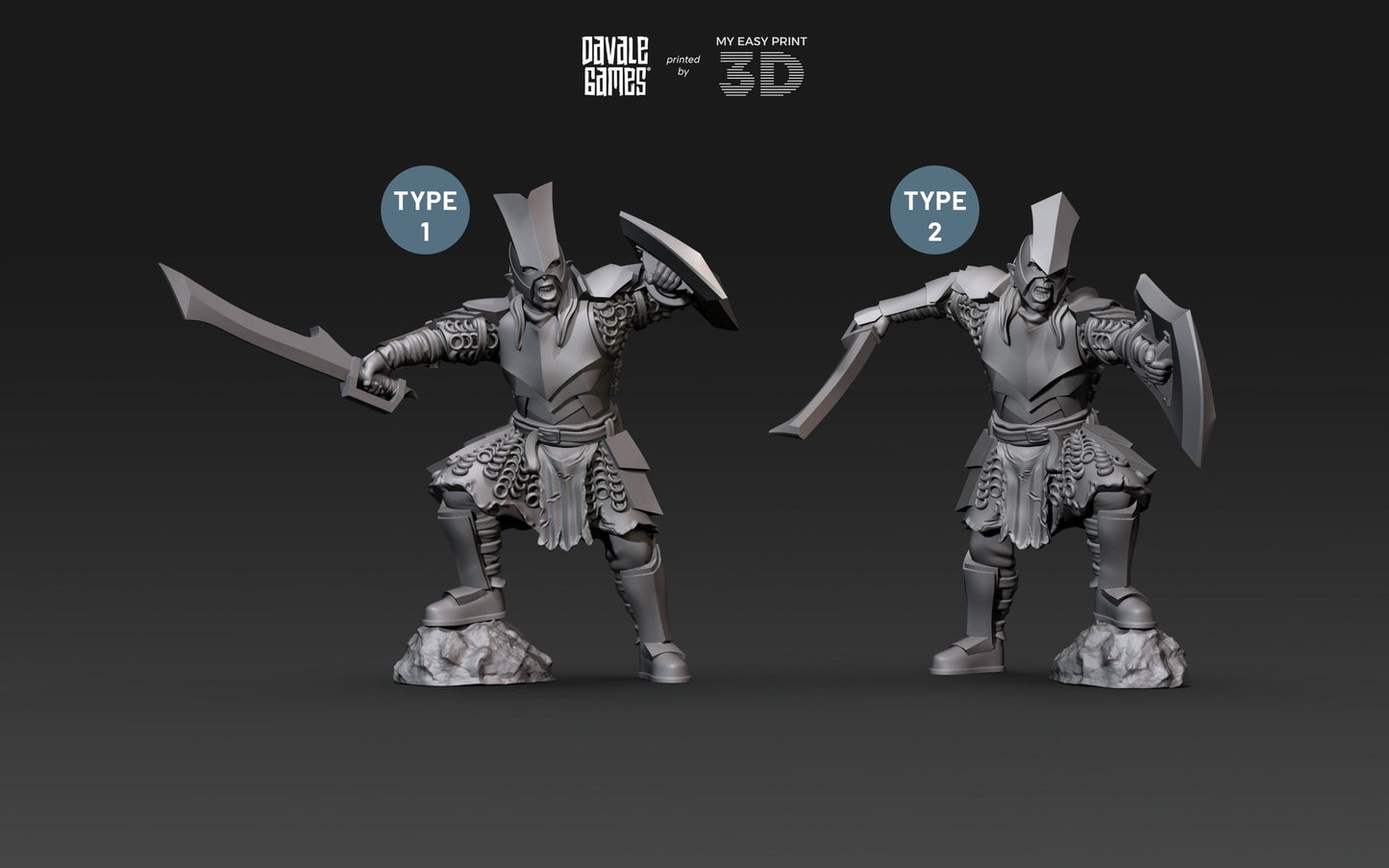 Captain Super Orc - Davale Games - 3D Printed with high quality resin for LOTR/D&D games