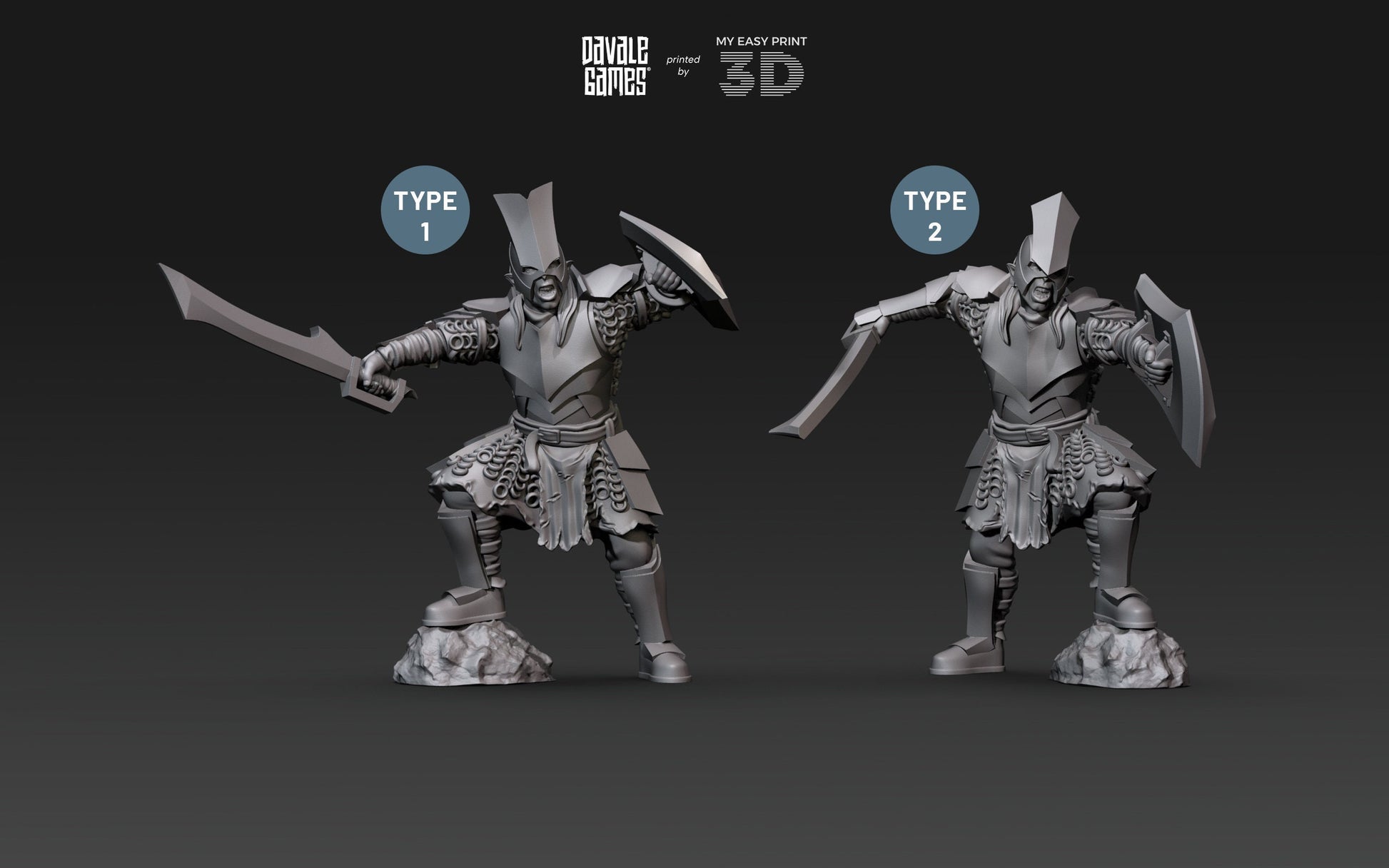Captain Super Orc - Davale Games - 3D Printed with high quality resin for LOTR/D&D games