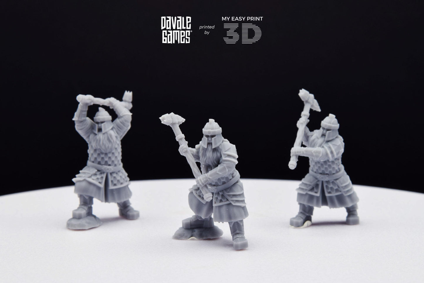 Silver Goat Dwarf with Hammer - Davale Games - 3D Printed with high quality resin for LOTR/D&D games
