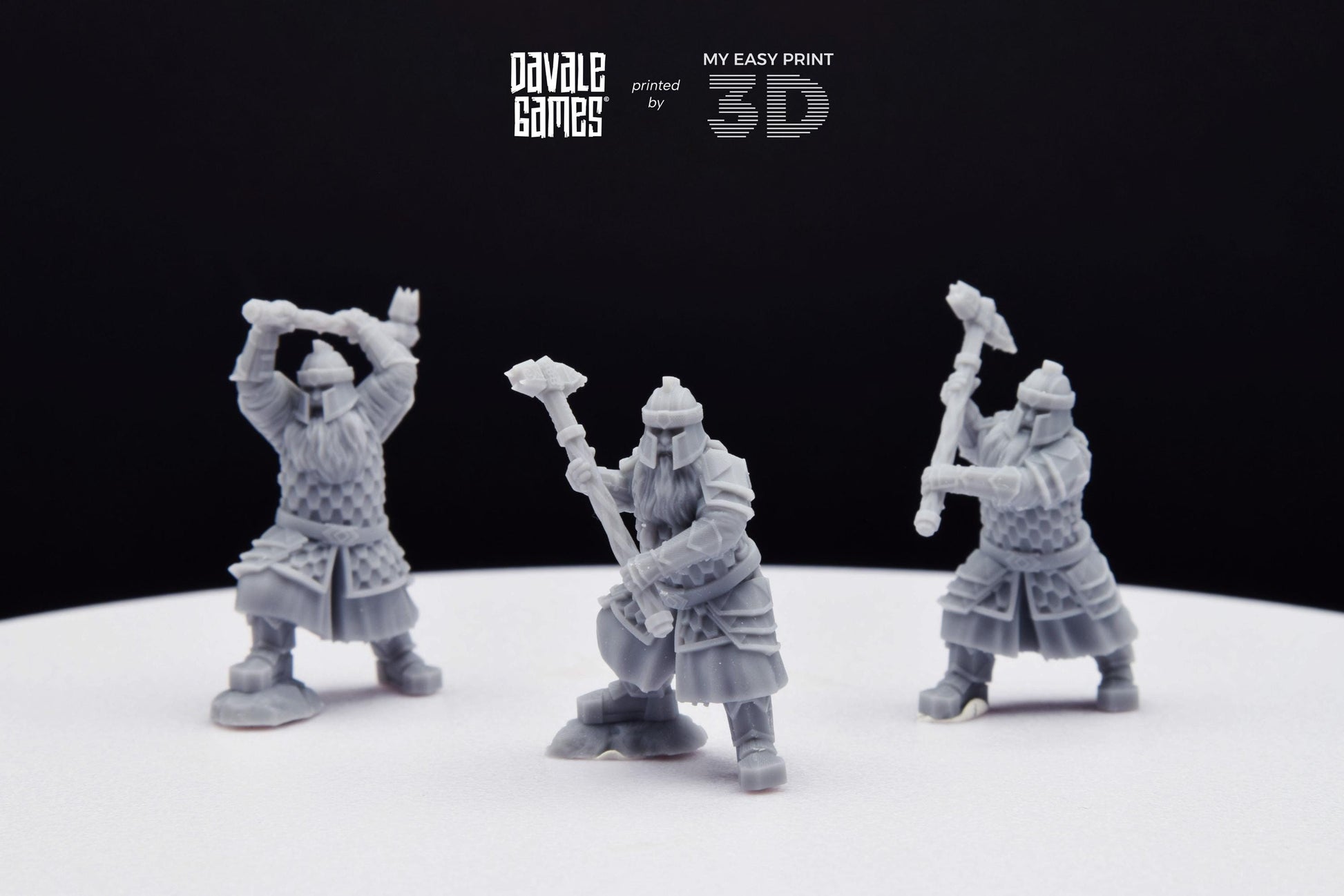 Silver Goat Dwarf with Hammer - Davale Games - 3D Printed with high quality resin for LOTR/D&D games