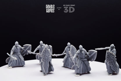 Bloody Elf with Spear and Shield - Davale Games - 3D Printed with high quality resin for LOTR/D&D games