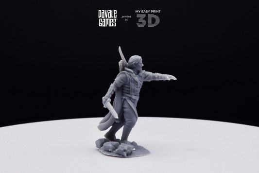 Madir, Captain of Rangers - Grey Castle - Davale Games - 3D Printed with high quality resin for LOTR/D&D games