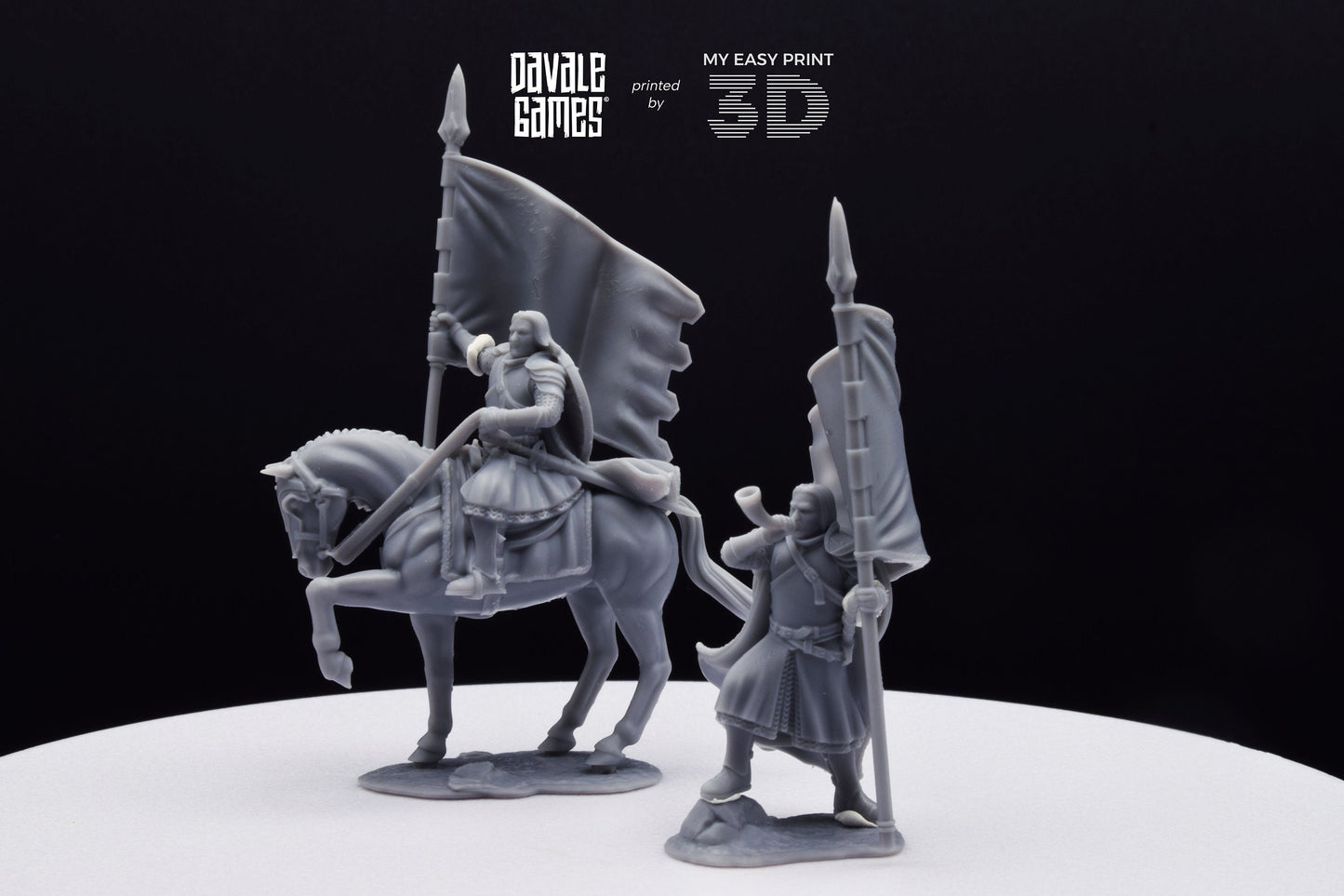 Captain of the Grey Castle 2 - Foot and Mounted - Davale Games - 3D Printed with high quality resin for LOTR/D&D games