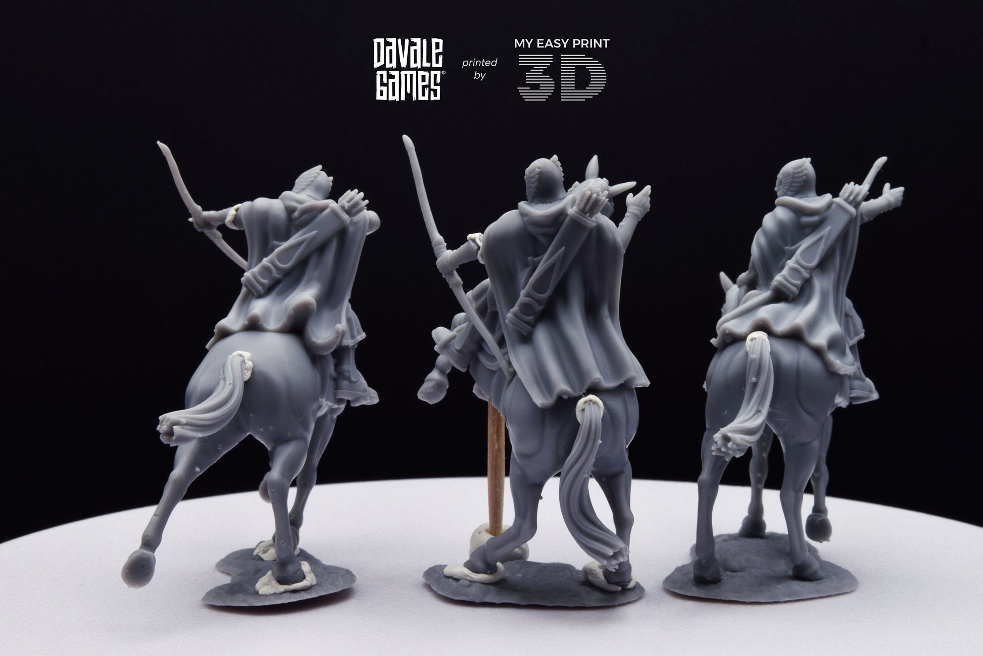 Grey Castle Court Guards - Mounted - Davale Games - 3D Printed with high quality resin for LOTR/D&D games