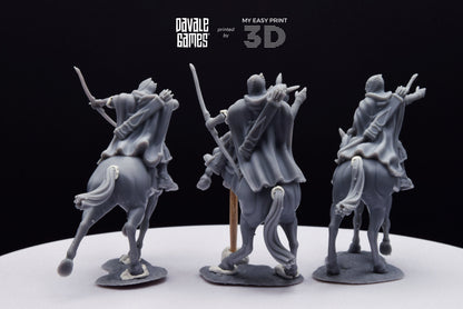 Grey Castle Court Guards - Mounted - Davale Games - 3D Printed with high quality resin for LOTR/D&D games