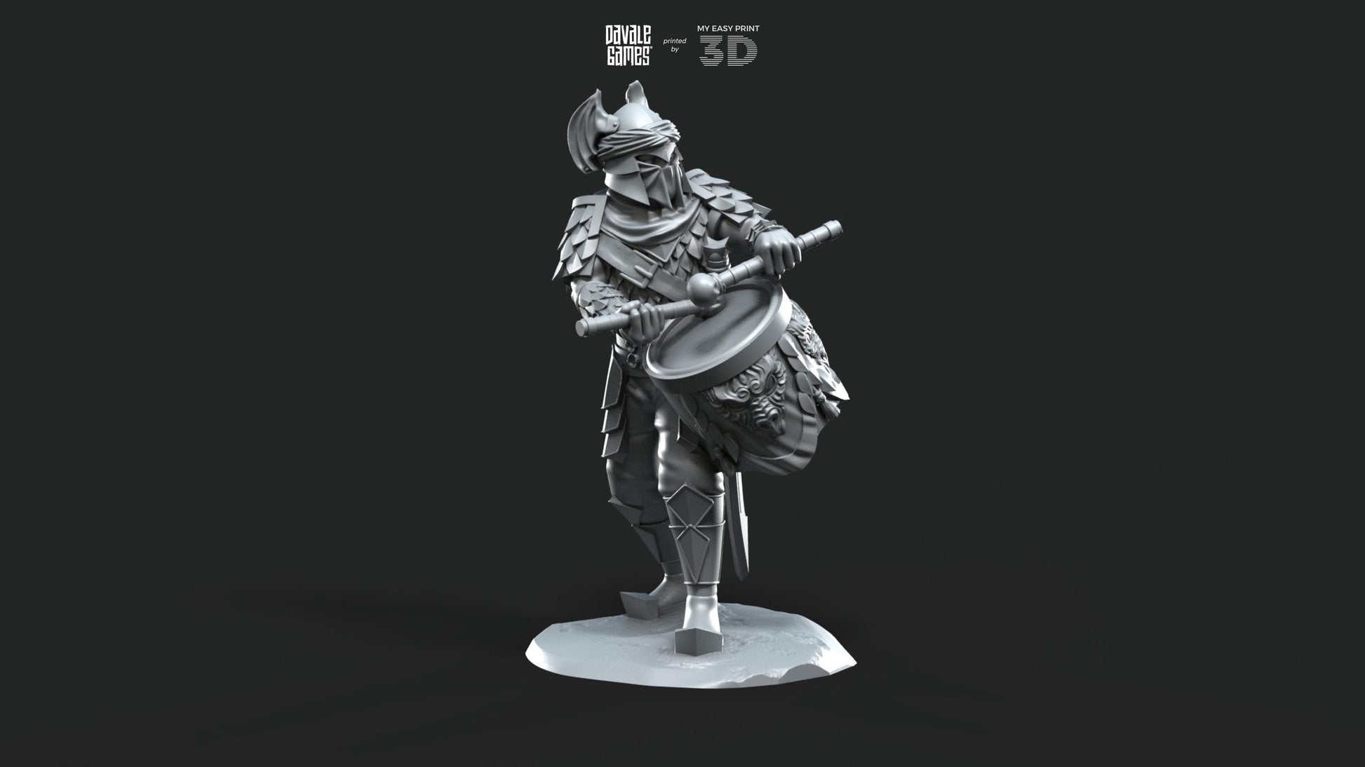 Dragon Army Drummer - Foot and Mounted - Davale Games - 3D Printed with high quality resin for LOTR/D&D games