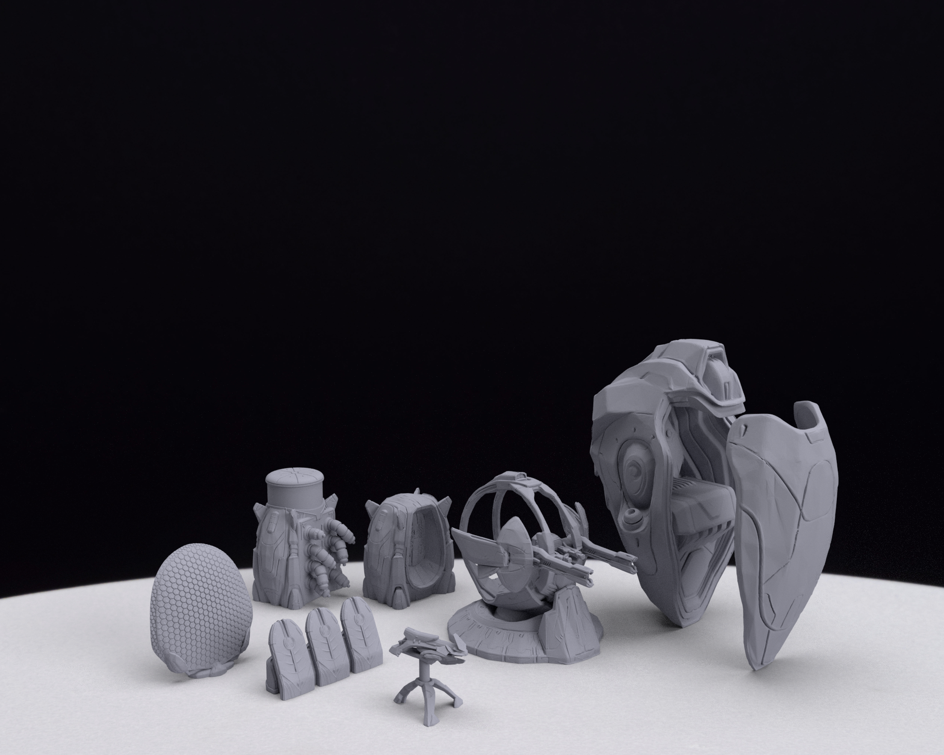 Halo Covenant Scatter Pack - Alien Scenery Terrain - TheSTLSmith - 3D Printed with High Quality Resin for Wargame/Skirmish/D&D