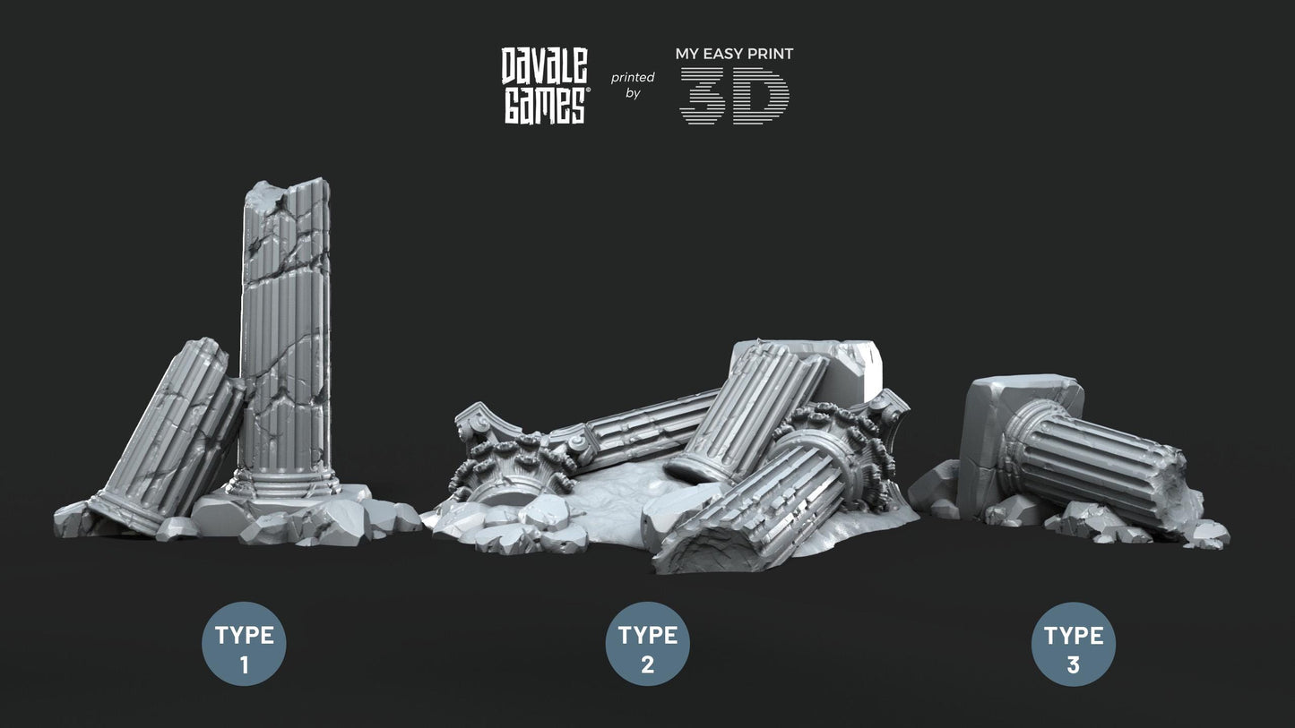 Variety of Greek Ruins - Scenery - Davale Games - Wargame / Mythological games - 3D Printed with high quality resin