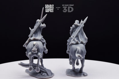 Human North Riders Mounted - Davale Games - 3D Printed with high quality resin for LOTR/D&D games