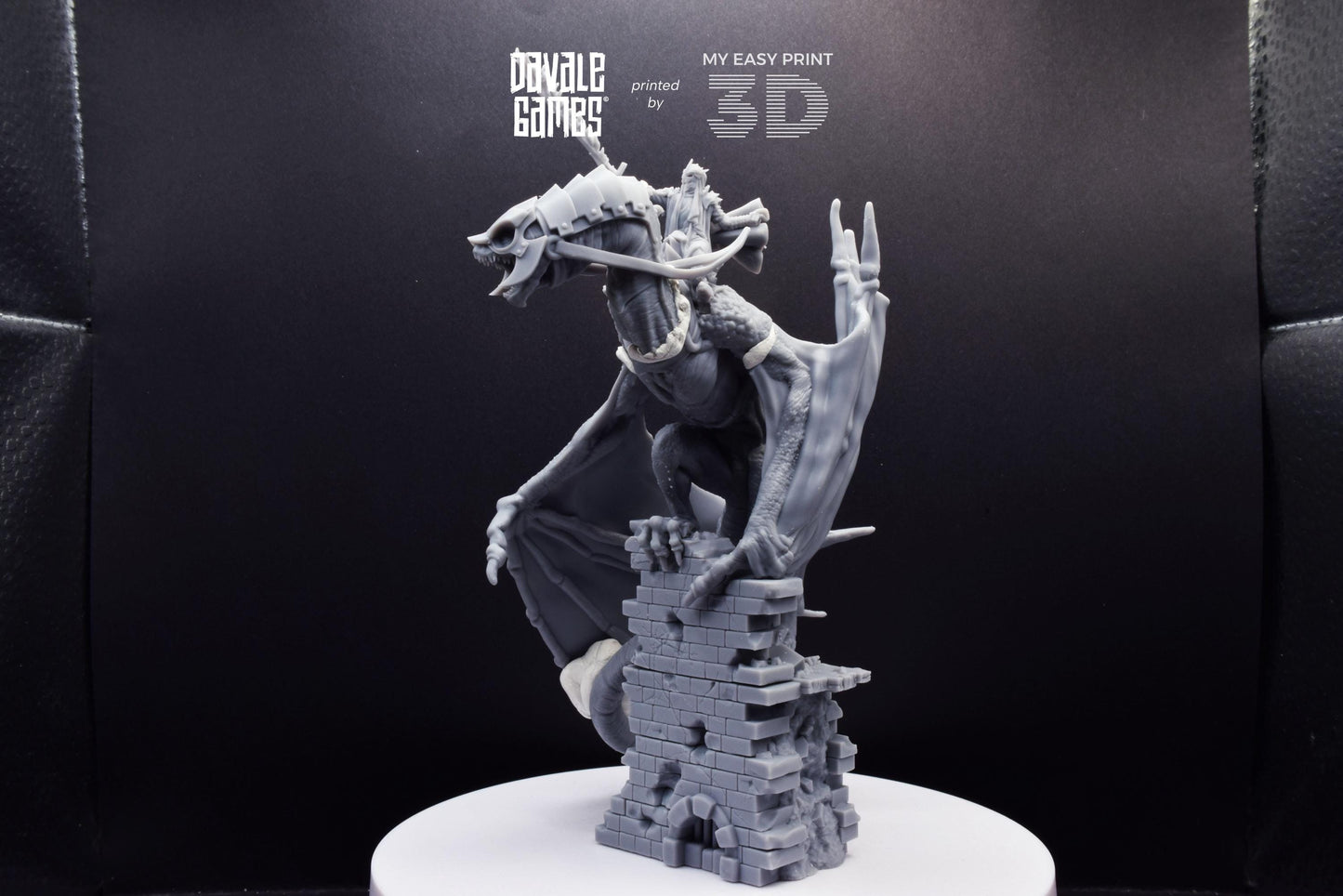 Wyvern with Dark Mage [Ver. 2] - Davale Games - 3D Printed with high quality resin for LOTR/D&D games