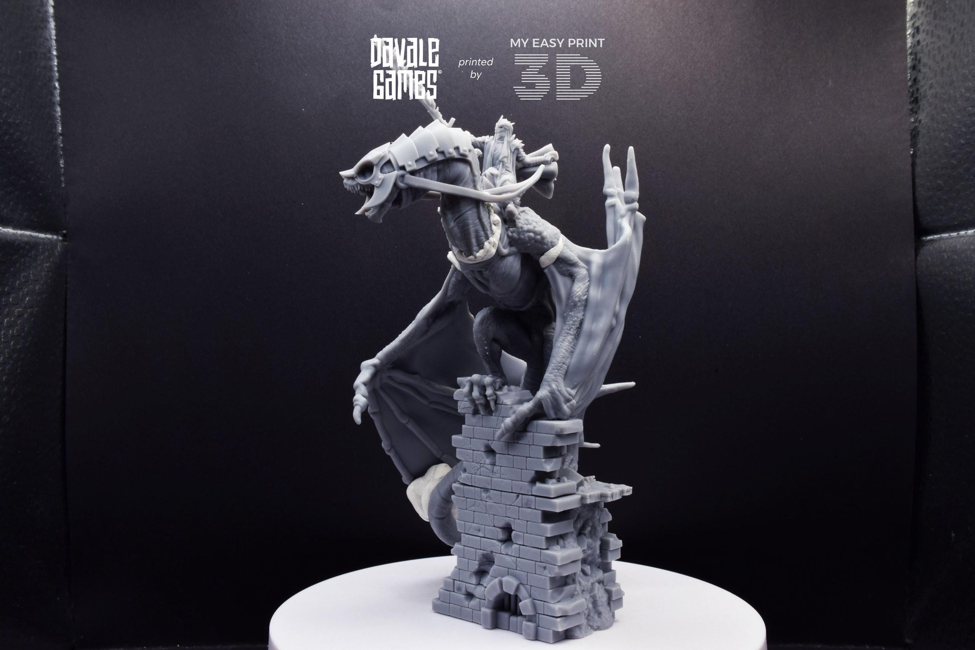 Wyvern with Dark Mage [Ver. 2] - Davale Games - 3D Printed with high quality resin for LOTR/D&D games