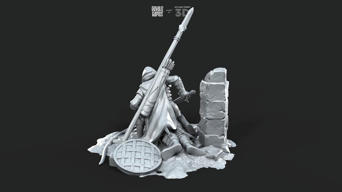 Scenery with Scenes of War - Davale Games - 3D Printed with high quality resin for LOTR/D&D games