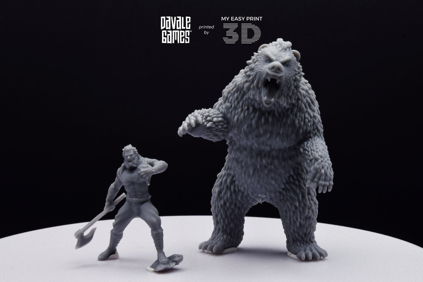 Bear and Human Form - Davale Games - 3D Printed with high quality resin for LOTR/D&D games