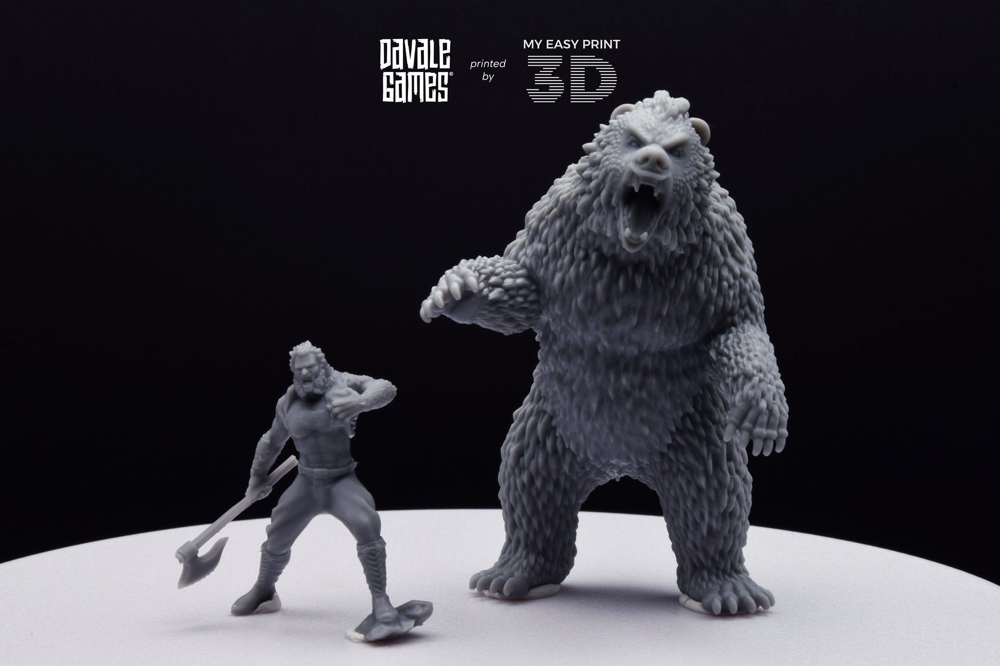 Bear and Human Form - Davale Games - 3D Printed with high quality resin for LOTR/D&D games