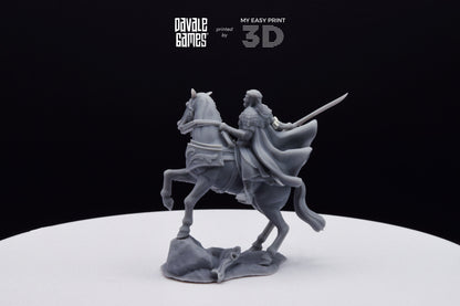 King of the Forest Elves on Horse - Davale Games - 3D Printed with high quality resin for LOTR/D&D games