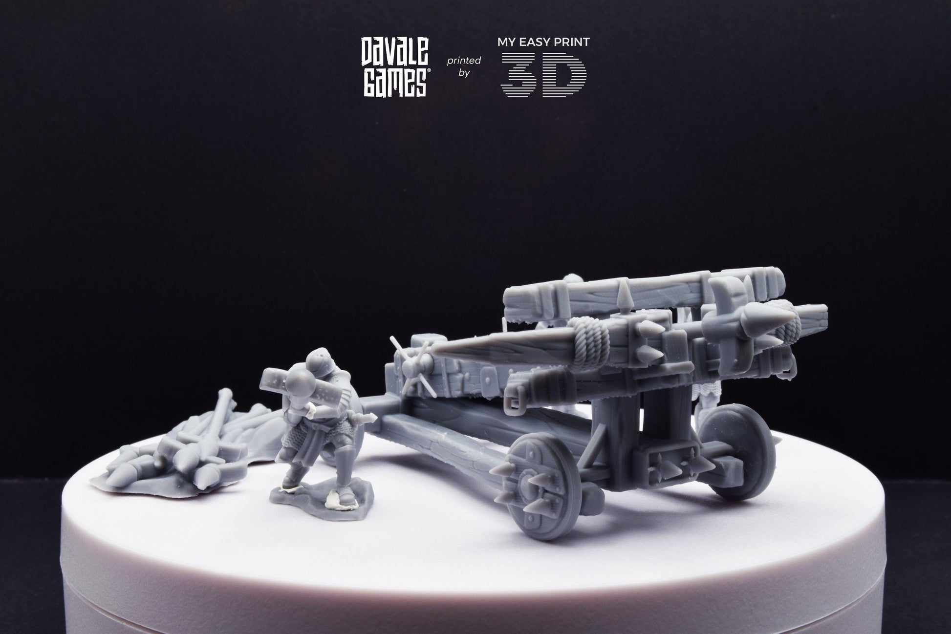 Blood-Handed Balista With Three Orcs - Davale Games - 3D Printed with high quality resin for LOTR/D&D games