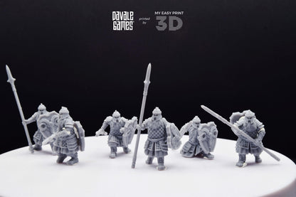 Silver Goat Dwarf Spearman - Davale Games - 3D Printed with high quality resin for LOTR/D&D games