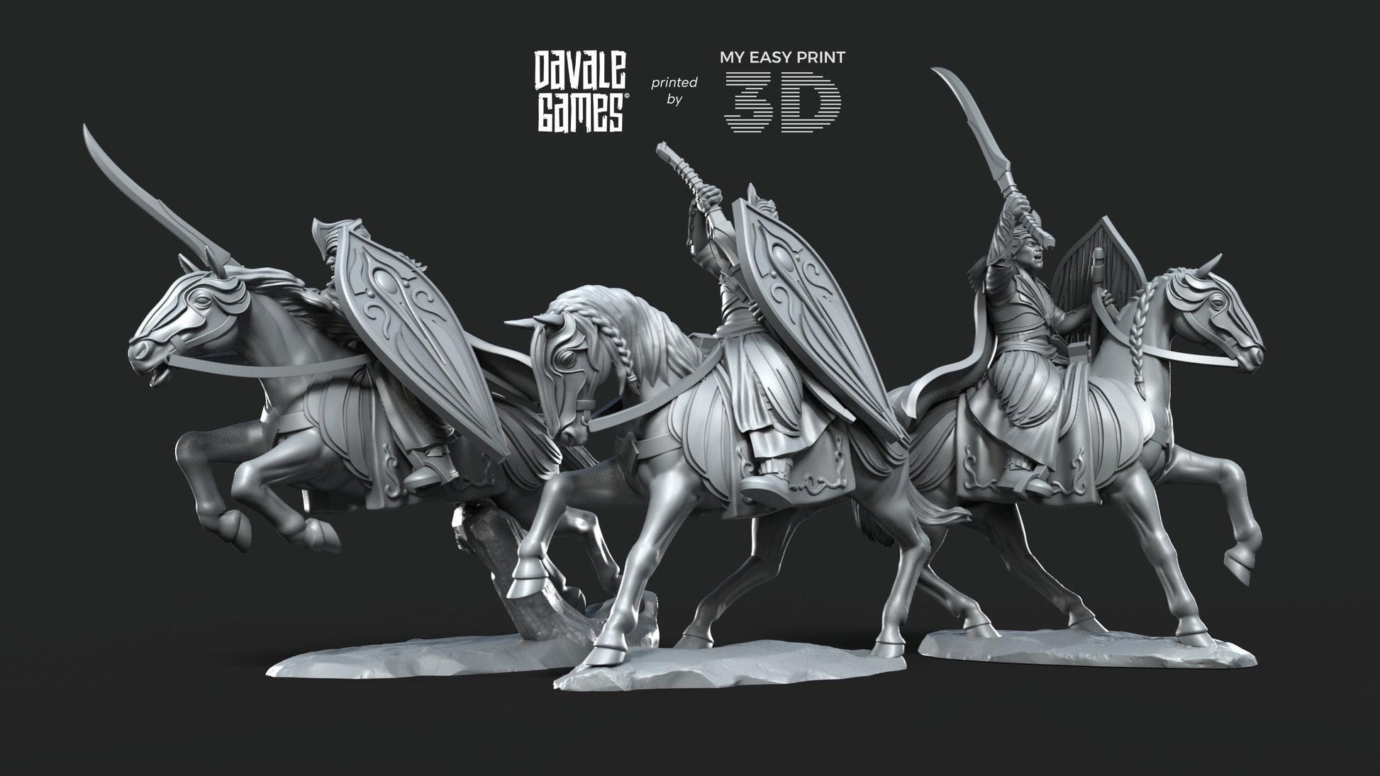Galanthir Elves Cavalry - Davale Games - 3D Printed with high quality resin for LOTR/D&D games