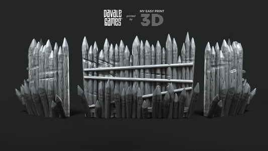Assets of Wooden Fences - Scenery - Davale Games - Wargame / Mythological games - 3D Printed with high quality resin or PLA+