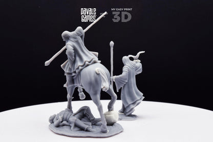 Blood-Handed Mage - Foot and Mounted - Davale Games - 3D Printed with high quality resin for LOTR/D&D games