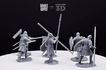 North Warriors with Spear and Shield - Davale Games - 3D Printed with high quality resin for LOTR/D&D games