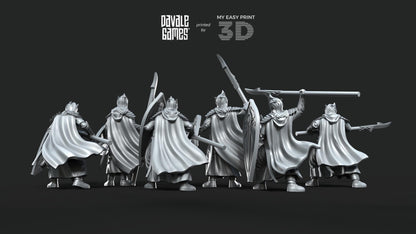 Galanthir Elves Spearmen with Optional Shield - Davale Games - 3D Printed with high quality resin for LOTR/D&D games