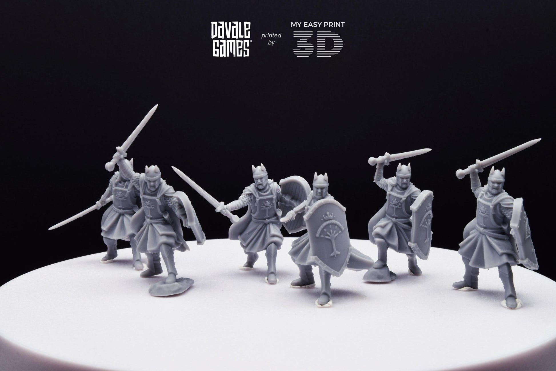 High Human Warrior with Sword and Shield - Davale Games - 3D Printed with high quality resin for LOTR/D&D games