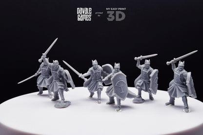 High Human Warrior with Sword and Shield - Davale Games - 3D Printed with high quality resin for LOTR/D&D games