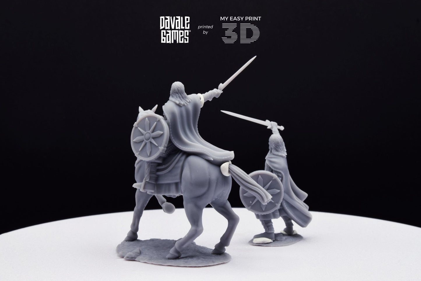 West Humans King - Foot and Mounted - Davale Games - 3D Printed with high quality resin for LOTR/D&D games