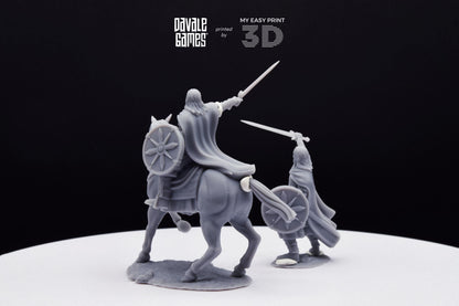 West Humans King - Foot and Mounted - Davale Games - 3D Printed with high quality resin for LOTR/D&D games