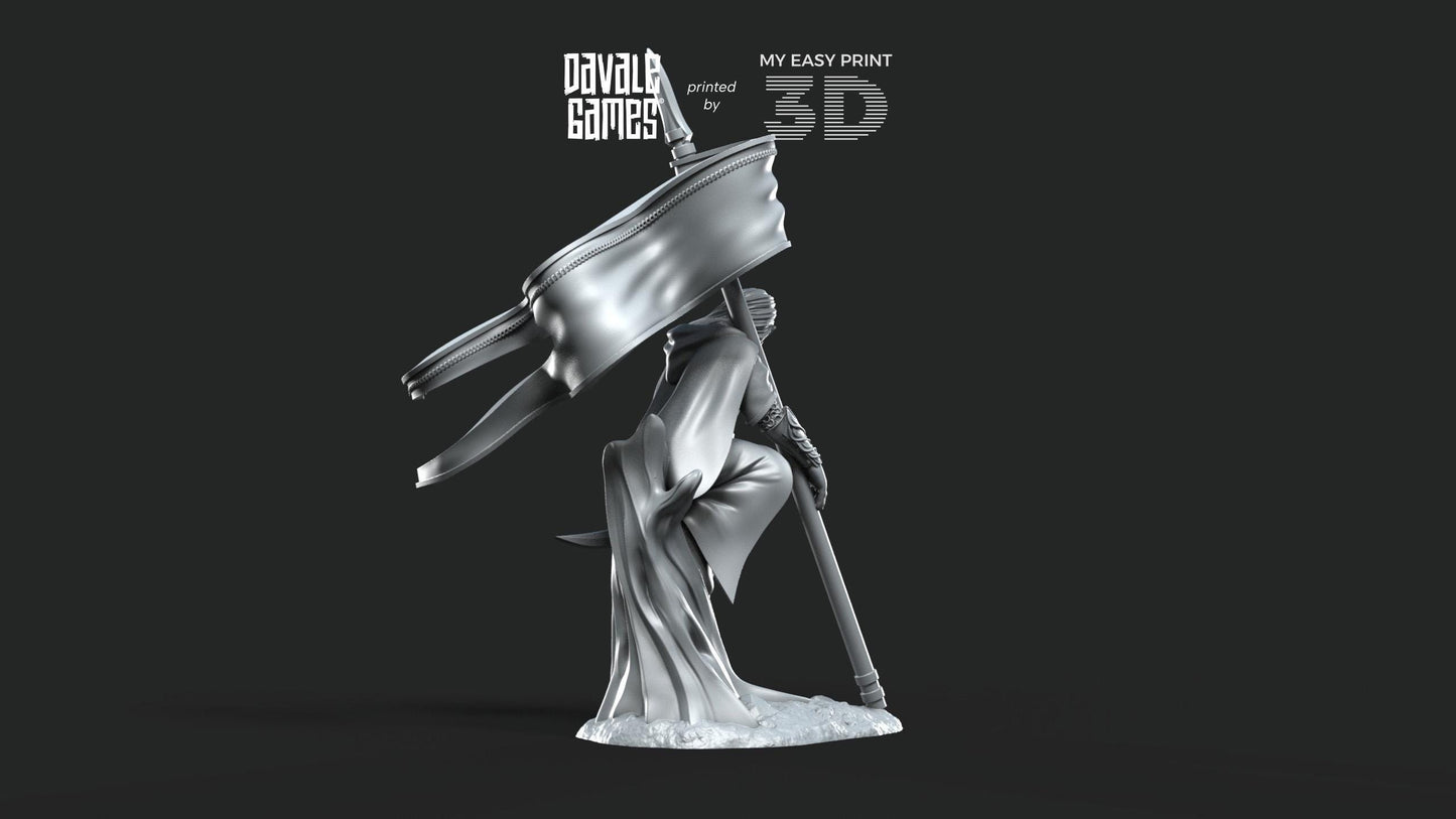 Forest Guardian with Banner - Galanthir Elves - Davale Games - 3D Printed with high quality resin for LOTR/D&D games