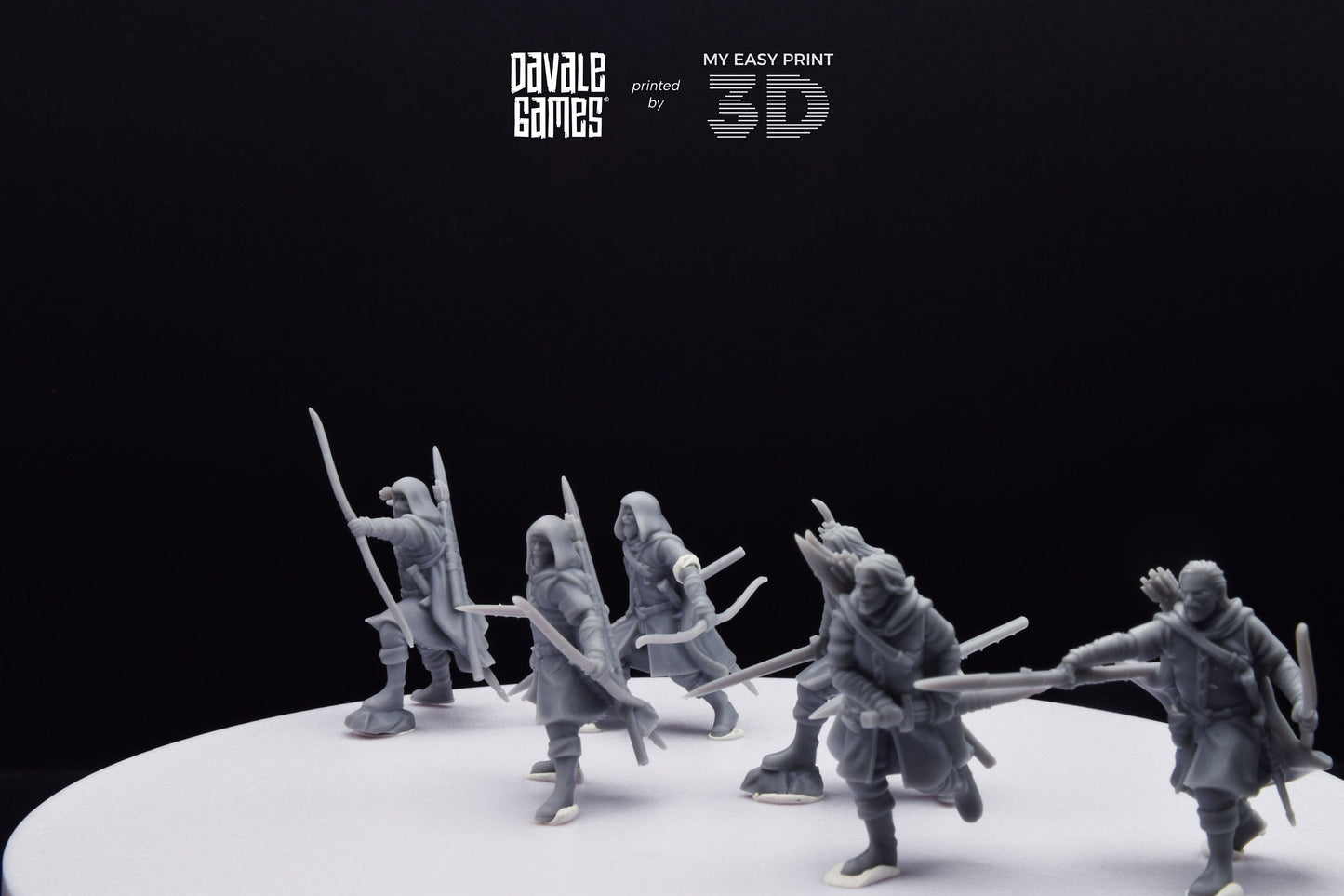 Human North Riders on Foot - Davale Games - 3D Printed with high quality resin for LOTR/D&D games