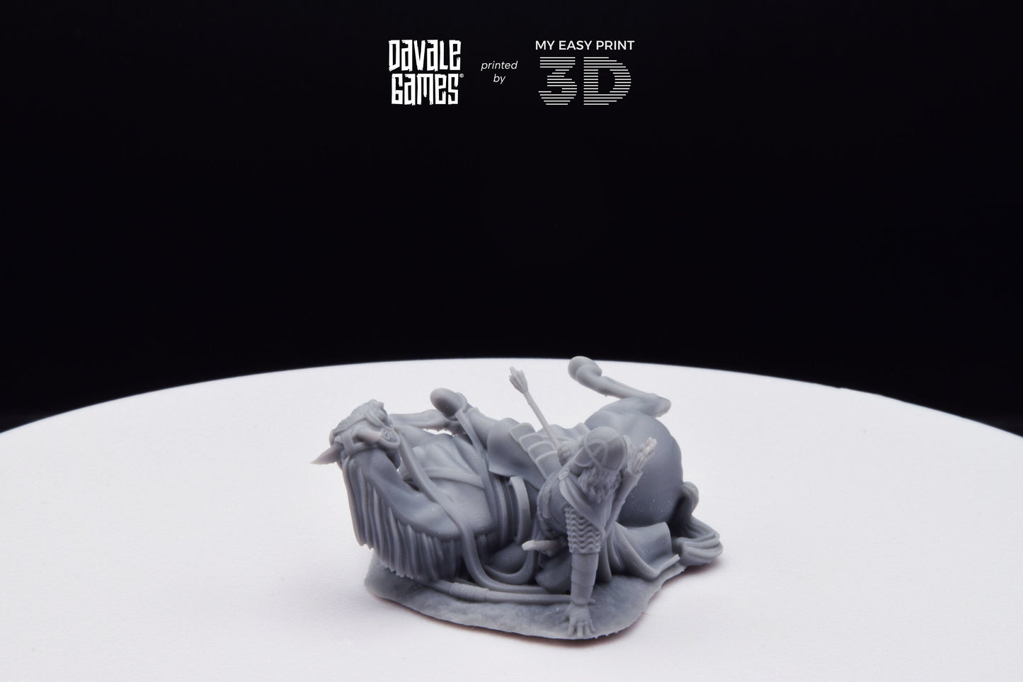 Death West Human on Horse - Mounted - Davale Games - 3D Printed with high quality resin for LOTR/D&D games