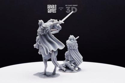 West Humans Hammer Lord - Foot and Mounted - Davale Games - 3D Printed with high quality resin for LOTR/D&D games