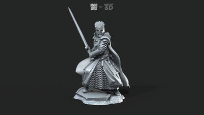High Human King with Helmet - Foot and Mounted - Davale Games - 3D Printed with high quality resin for LOTR/D&D games