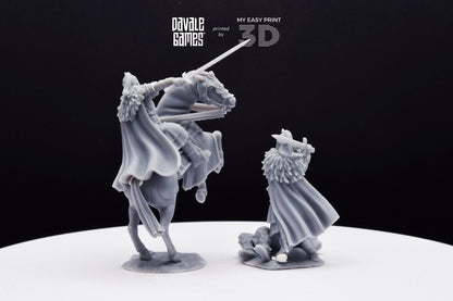 West Humans Hammer Lord - Foot and Mounted - Davale Games - 3D Printed with high quality resin for LOTR/D&D games