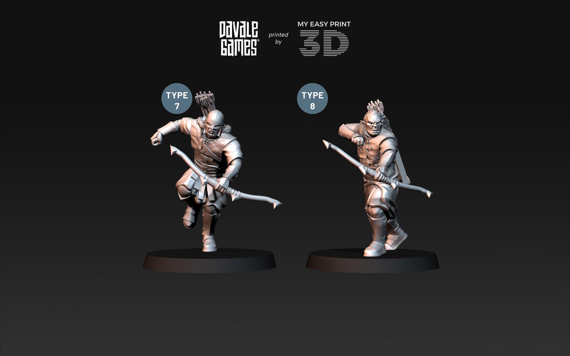 Outrider Blood Handed Orc - Davale Games - 3D Printed with high quality resin for LOTR/D&D games