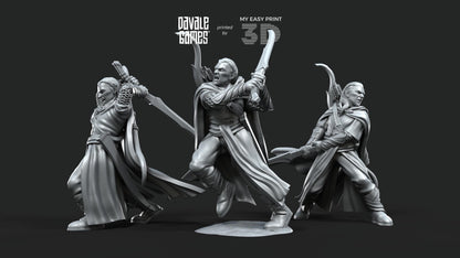 Galanthir Elves - Forest Guardians with Sword - Davale Games - 3D Printed with high quality resin for LOTR/D&D games