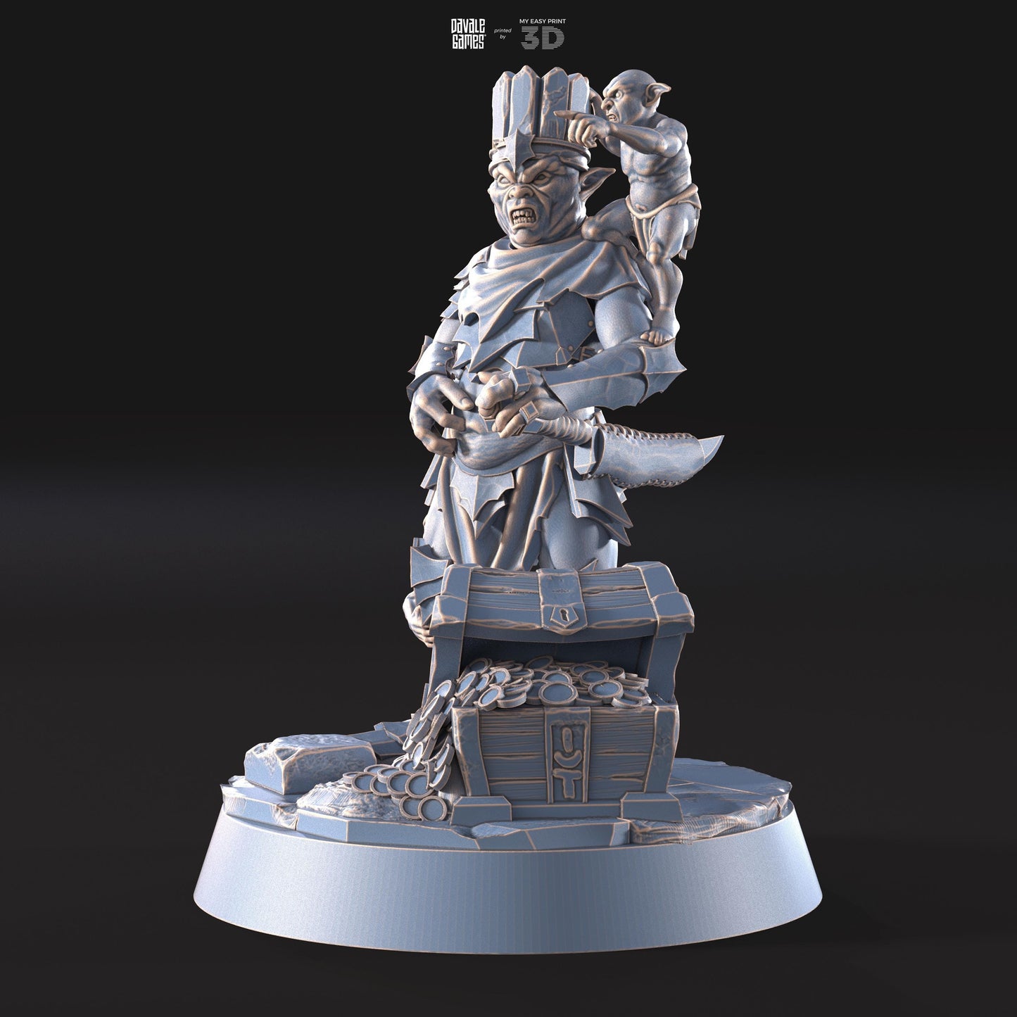 Gruluk the Big King of the Cave - Goblins of the cave - Davale Games - 3D Printed with high quality resin for LOTR/D&D games