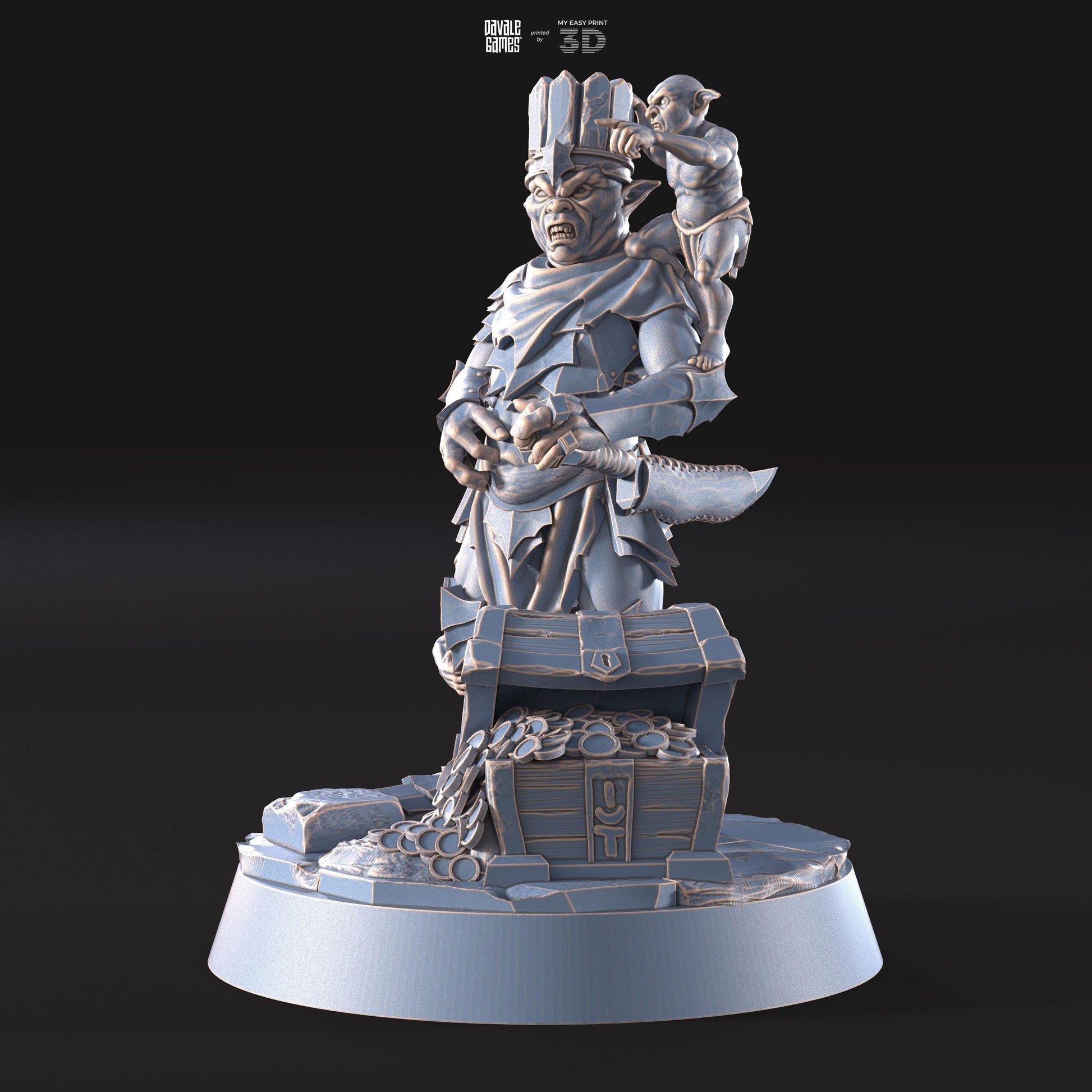 Gruluk the Big King of the Cave - Goblins of the cave - Davale Games - 3D Printed with high quality resin for LOTR/D&D games