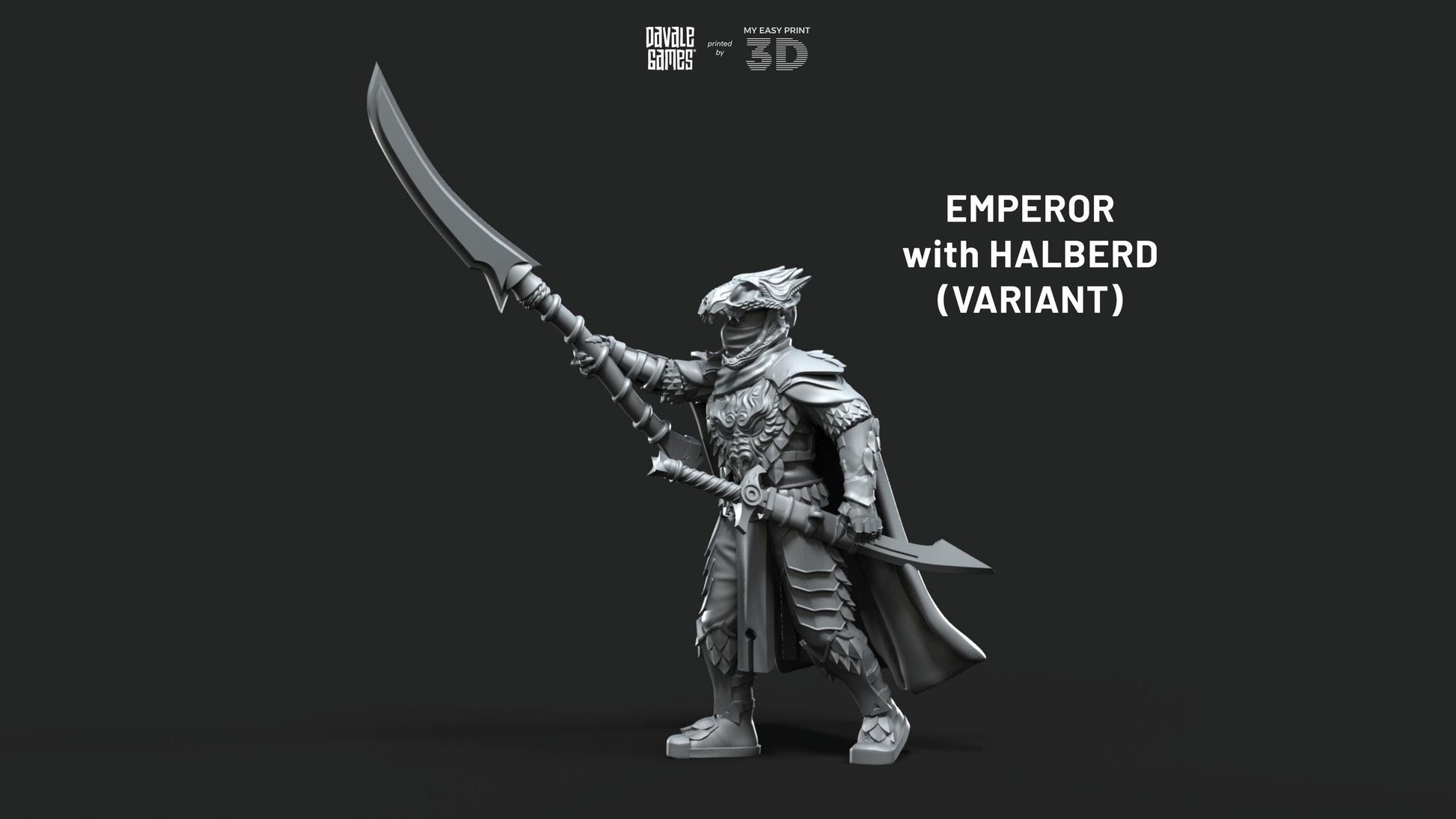 Dragon Army King on Palanquin [Ver. B] - Davale Games - 3D Printed with high quality resin for LOTR/D&D games