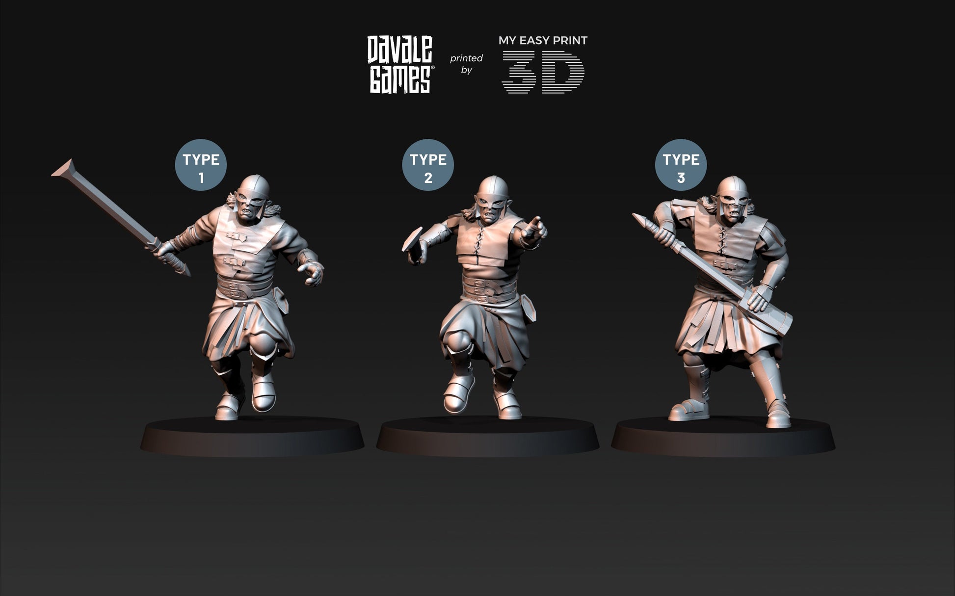 Outrider Blood Handed Orc - Davale Games - 3D Printed with high quality resin for LOTR/D&D games