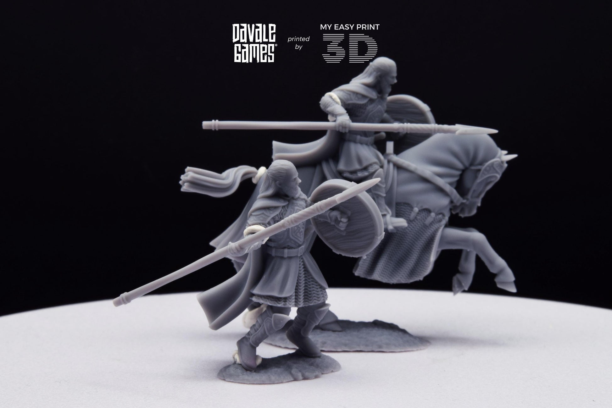Erwin The Son - Foot and Mounted - Davale Games - 3D Printed with high quality resin for LOTR/D&D games