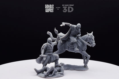 West Humans Captain - Foot and Mounted - Davale Games - 3D Printed with high quality resin for LOTR/D&D games